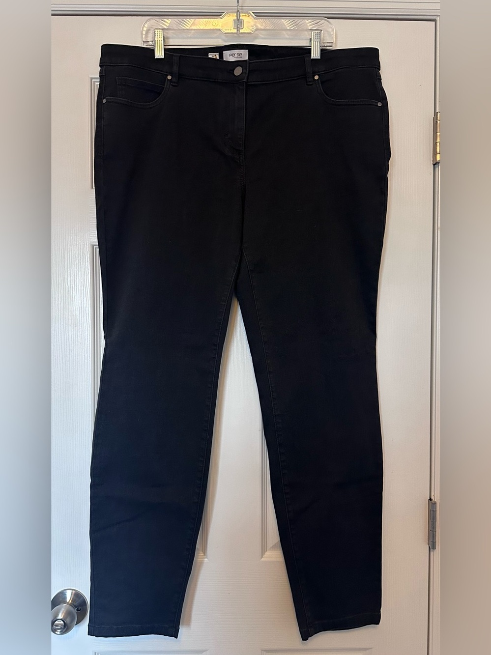 Per Se By Carlisle Black Slim Tapered / Skinny Jeans - Size 18